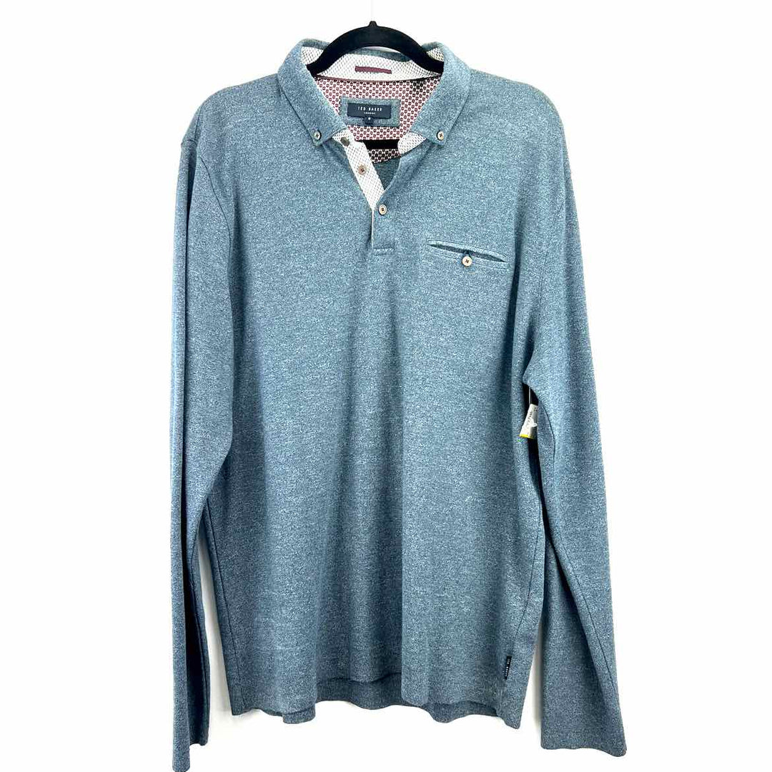 Simply Posh Consign Shirt Blue / XL TED BAKER Long Sleeve Men's COLLARED Men's Clothes Mens Size XL Blue Shirt