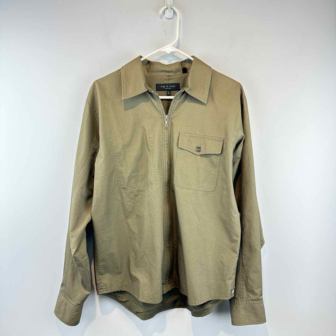 Simply Posh Consign Shirt Olive / S RAG & BONE Zipper Men's Long Sleeve Jackets & Coats Mens Size S Olive Shirt