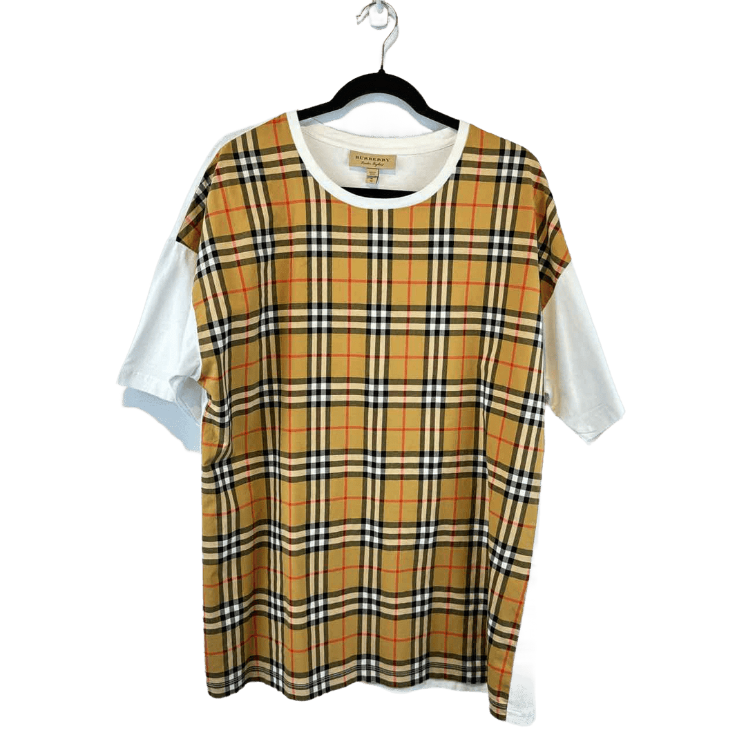 BURBERRY Short Sleeve Plaid Men s Tee Size XL Posh Resale