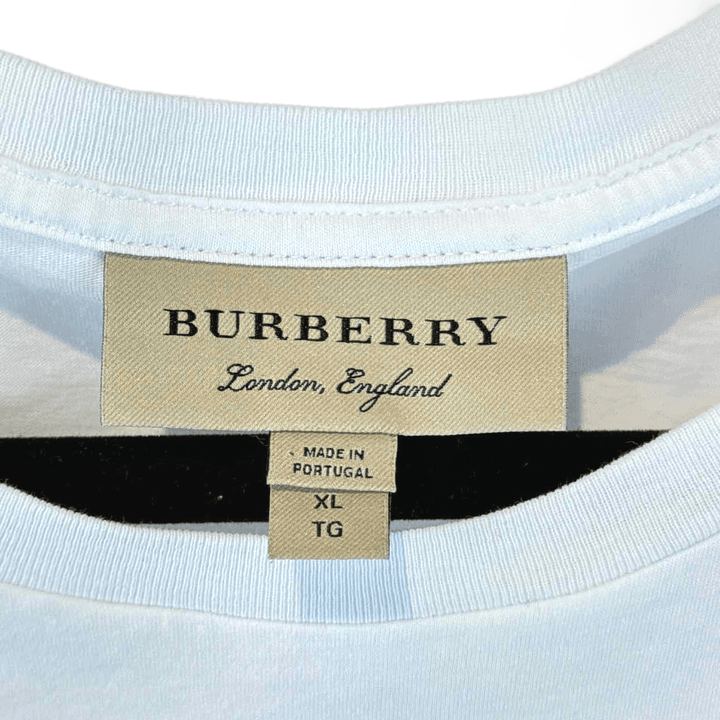 Simply Posh Consign Shirt white & black / XL BURBERRY Abstract Embroidered Sail Boat Cotton Tee - Size XL