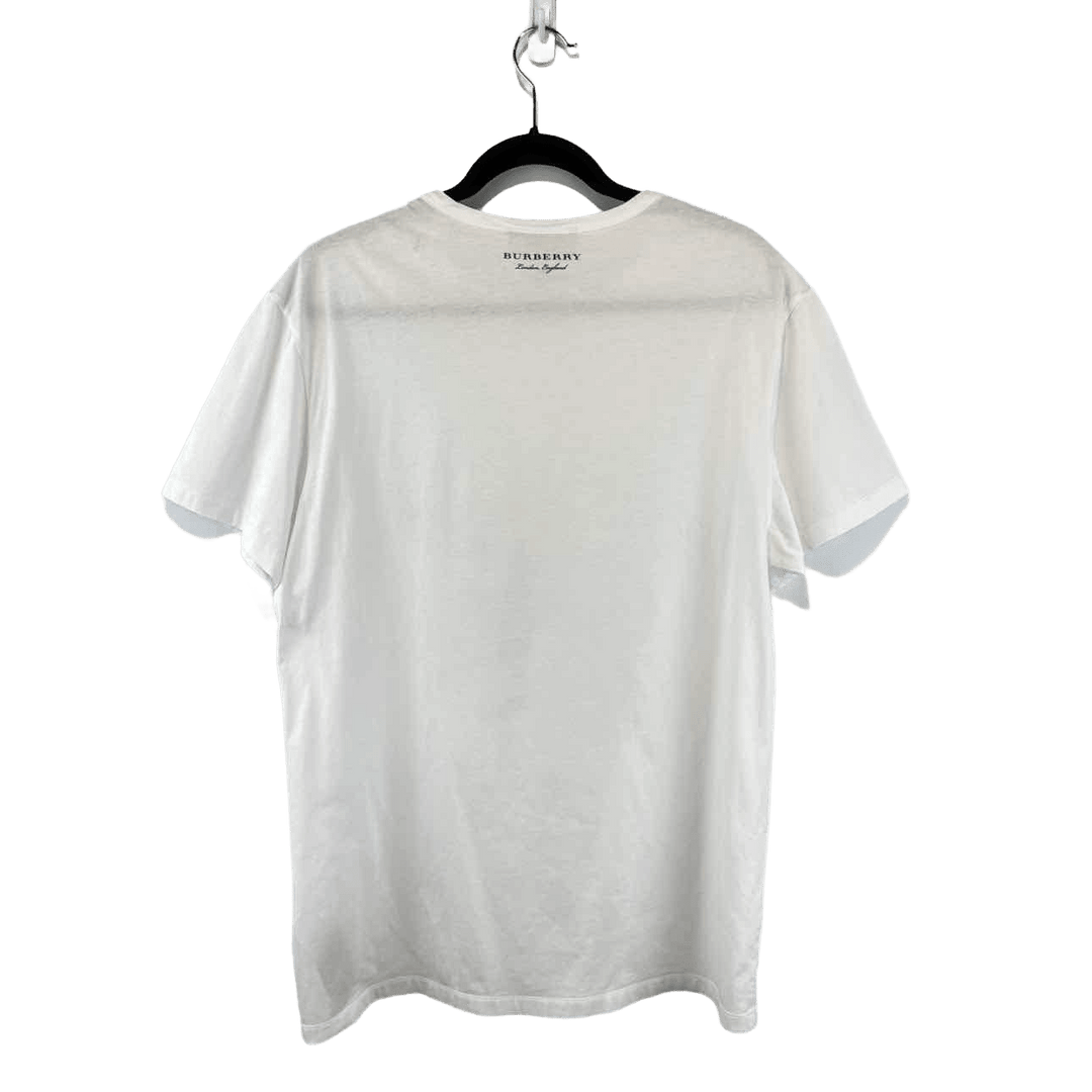 Simply Posh Consign Shirt WHITE & GREEN / XL BURBERRY Unisex Short Sleeve Cotton Statue Tee - Size XL