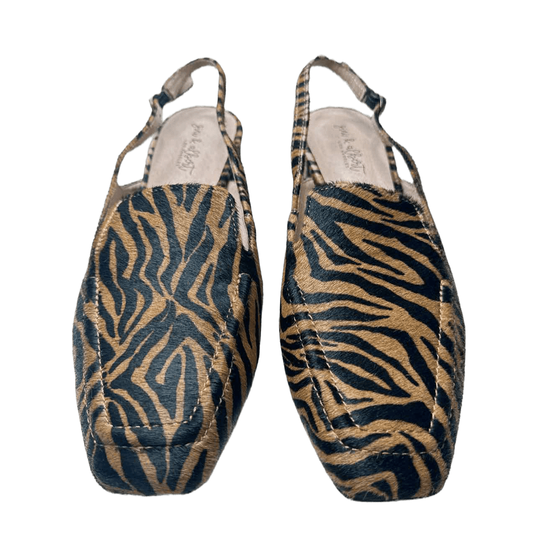 Simply Posh Consign SHOES Brown & Black Gini & Albert Lolo Calf Hair Tiger Slingback Loafers - Size 9.5