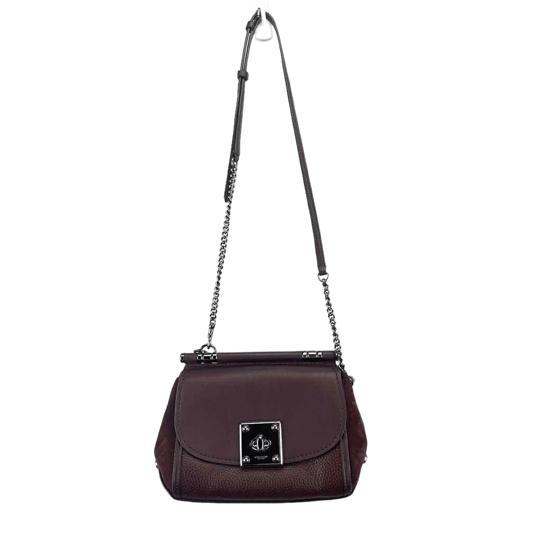 Simply Posh Consign womens handbag COACH Eggplant Leather  Suede Womens Handbag - Stylish and Practical