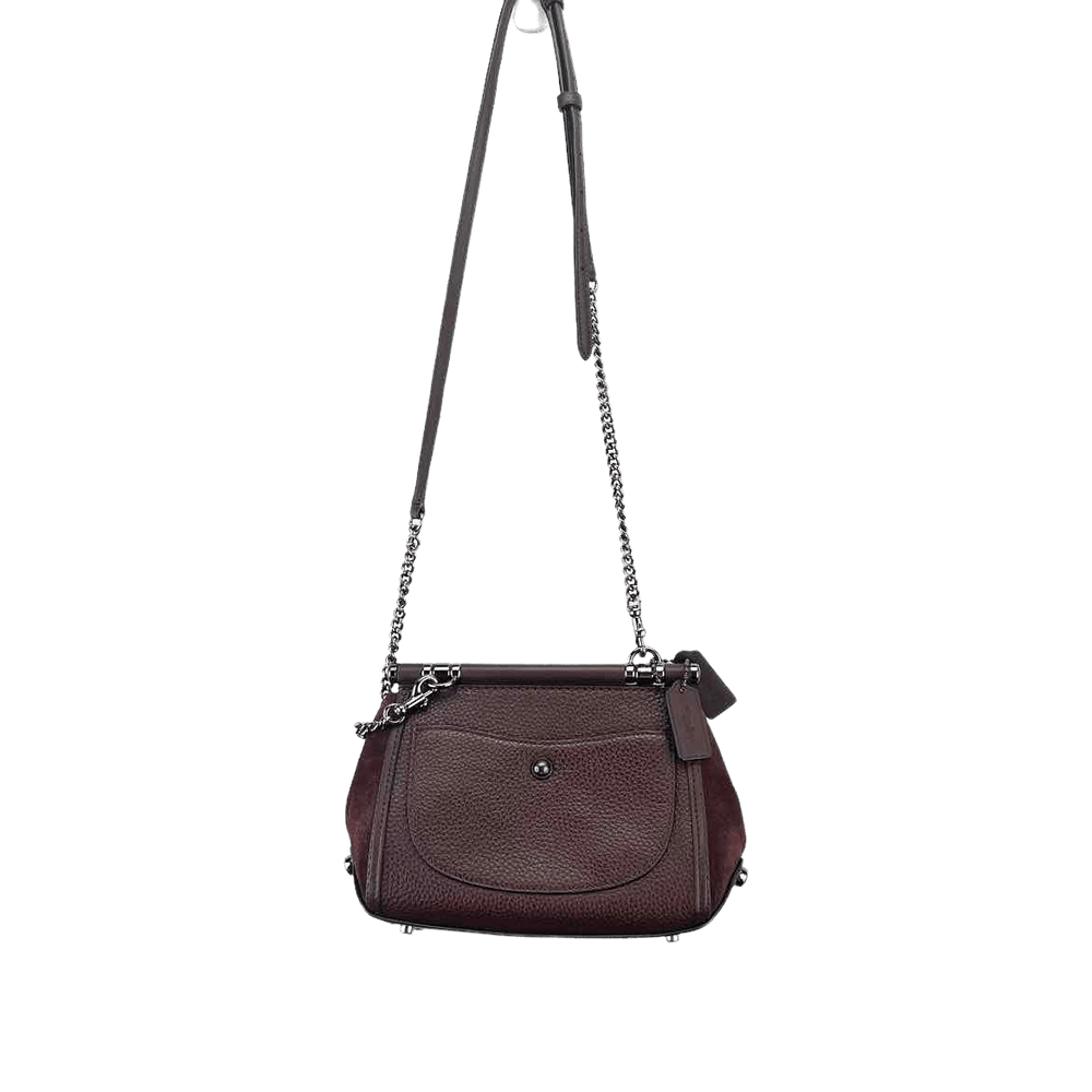 Simply Posh Consign womens handbag COACH Eggplant Leather  Suede Womens Handbag - Stylish and Practical
