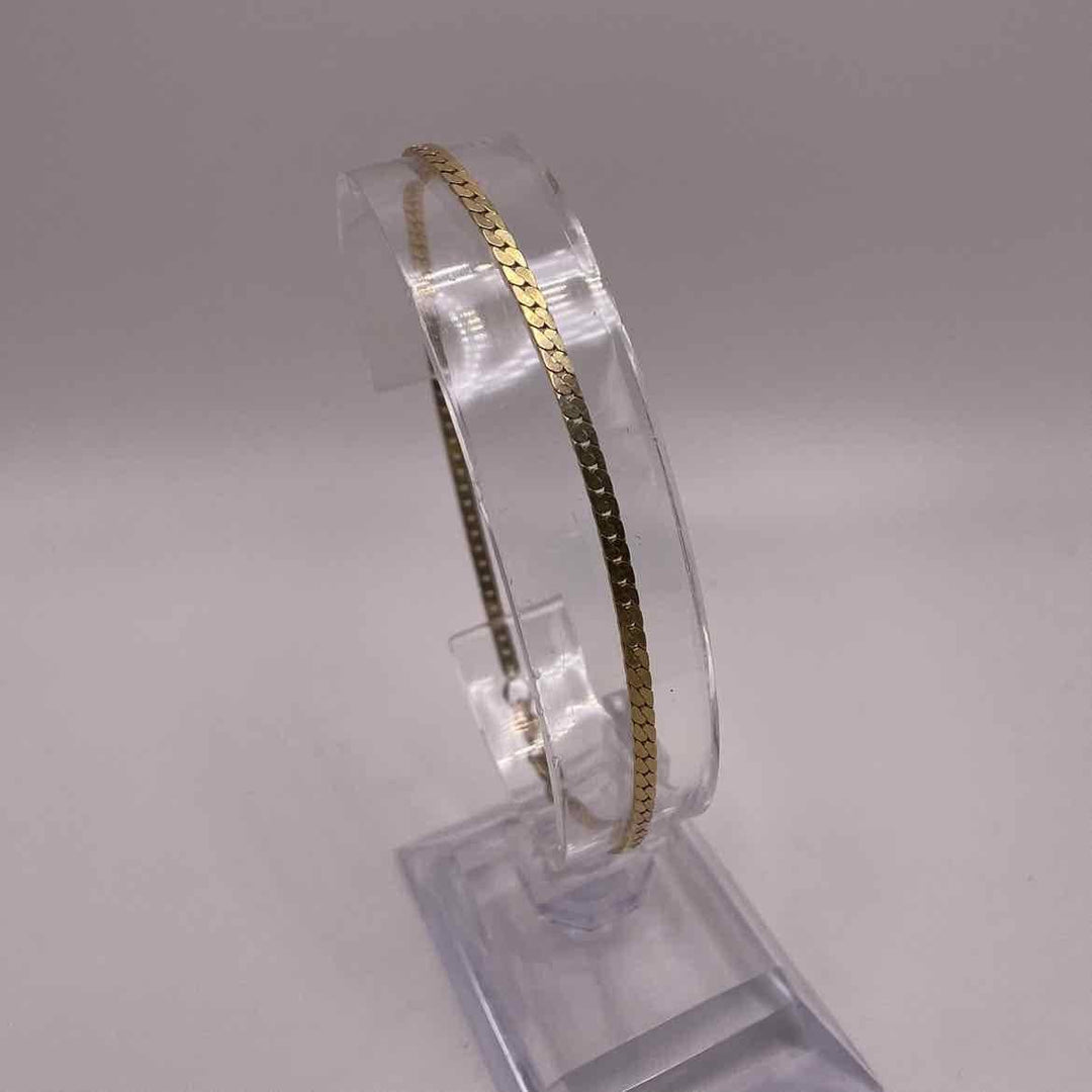 simplyposhconsign Bracelet 14KY YELLOW GOLD 2mm CURB CHAIN BRACELET