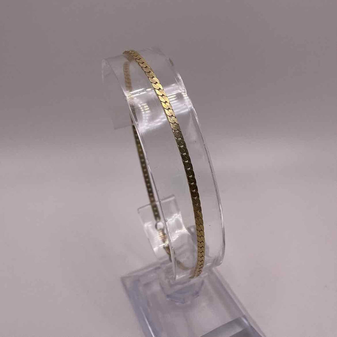 simplyposhconsign Bracelet 14KY YELLOW GOLD 2mm CURB CHAIN BRACELET