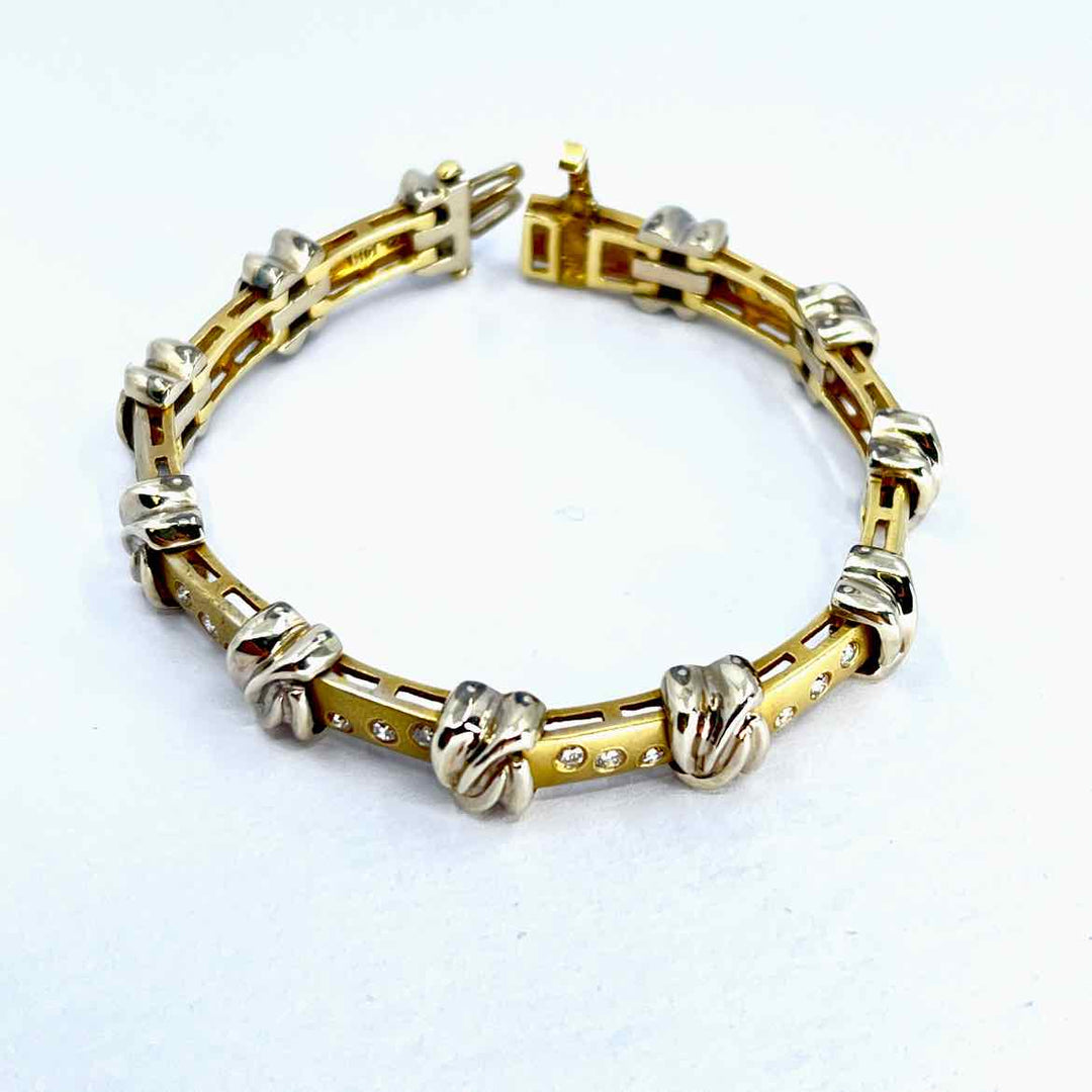 simplyposhconsign Bracelet 14KY YELLOW & WHITE GOLD & DIAMOND BRACELET