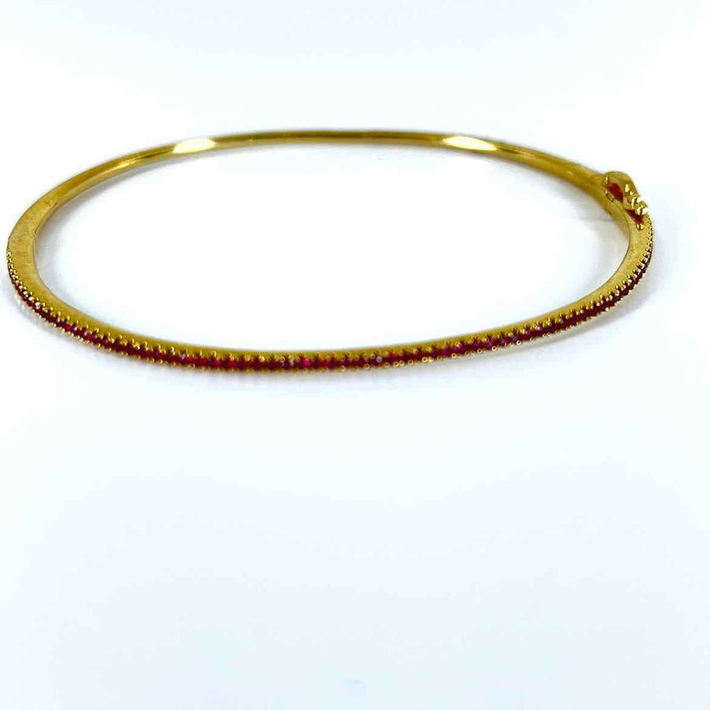 simplyposhconsign Bracelet 18KY YELLOW GOLD RUBY BANGLE BRACELET
