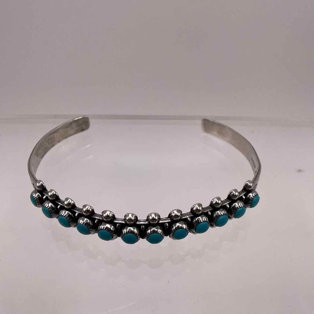 simplyposhconsign Bracelet STERLING SILVER TURQUOISE CUFF BRACELET