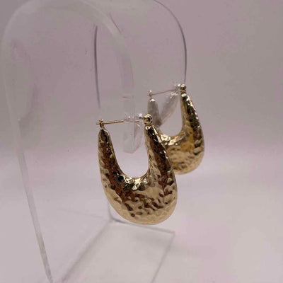 simplyposhconsign Earrings 14KY YELLOW GOLD HAMMERED EARRINGS