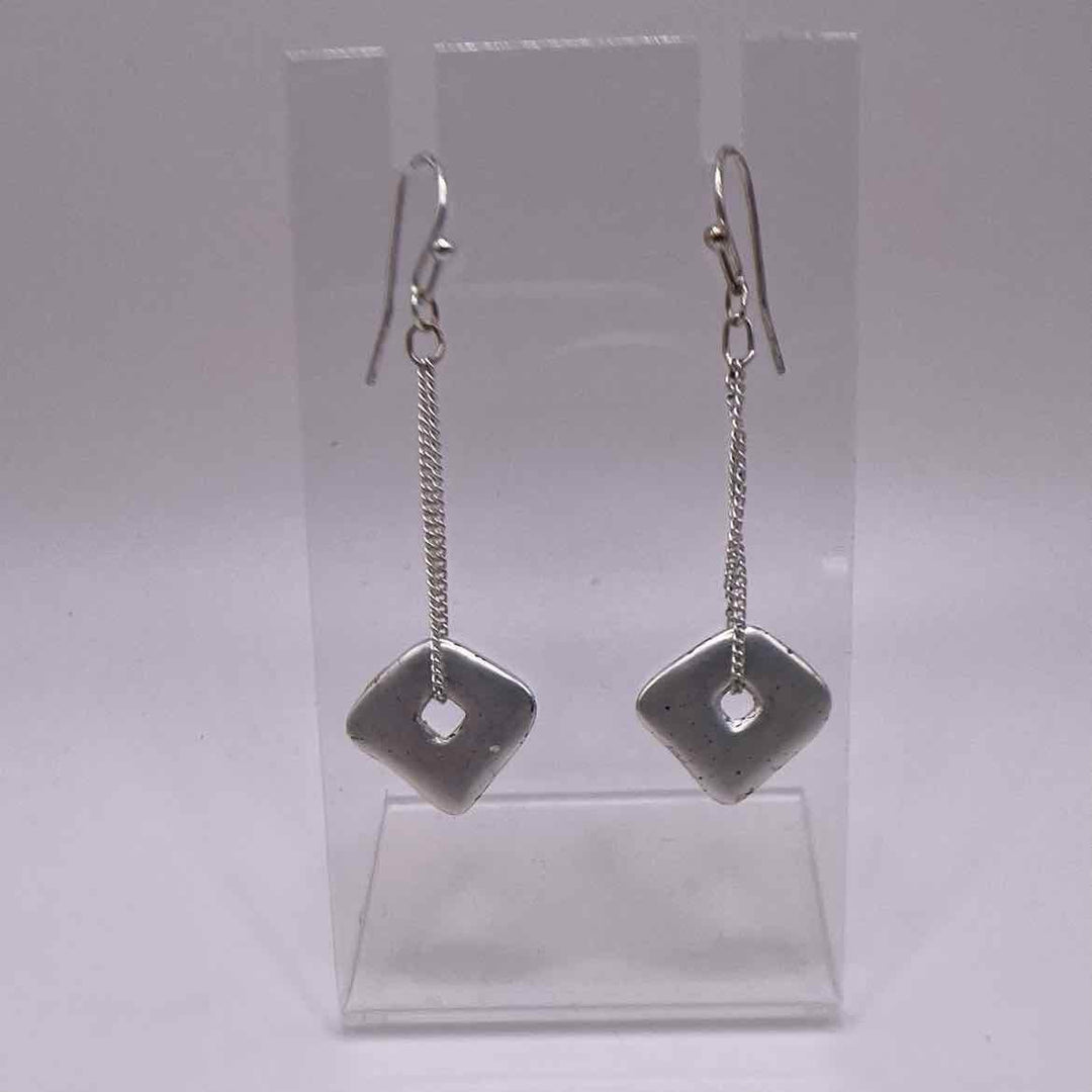 simplyposhconsign Earrings STERLING SILVER SQUARE DROP EARRINGS