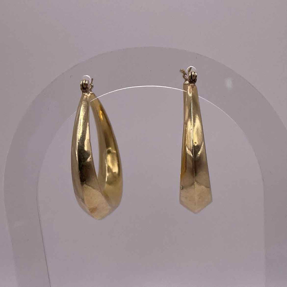 simplyposhconsign Earrings Vintage 14K Yellow Gold Hoop Earrings - Classic and Timeless Jewelry