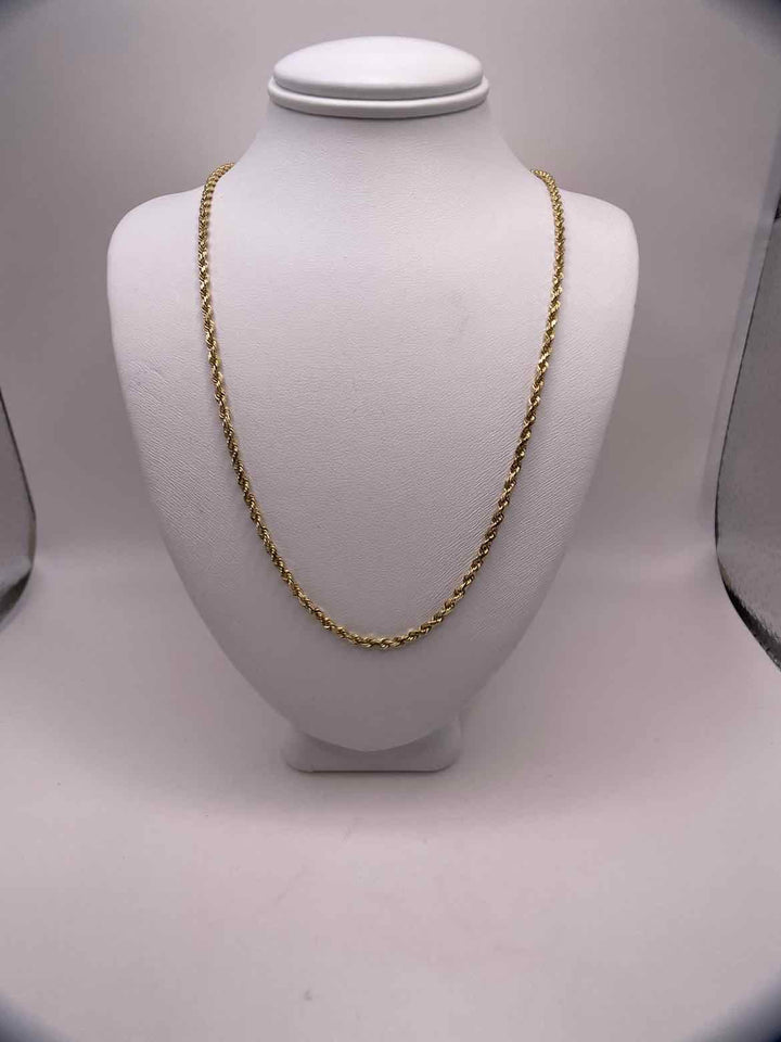 simplyposhconsign Necklace 14KY YELLOW GOLD 2mm FRENCH TWIST CHAIN