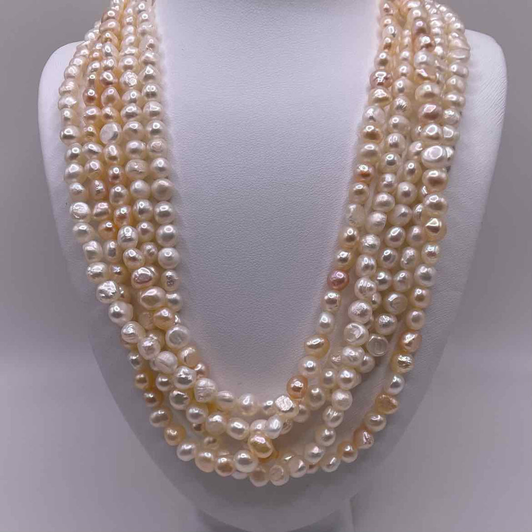 simplyposhconsign Necklace 5 STRAND FRESH WATER PEARL NECKLACE
