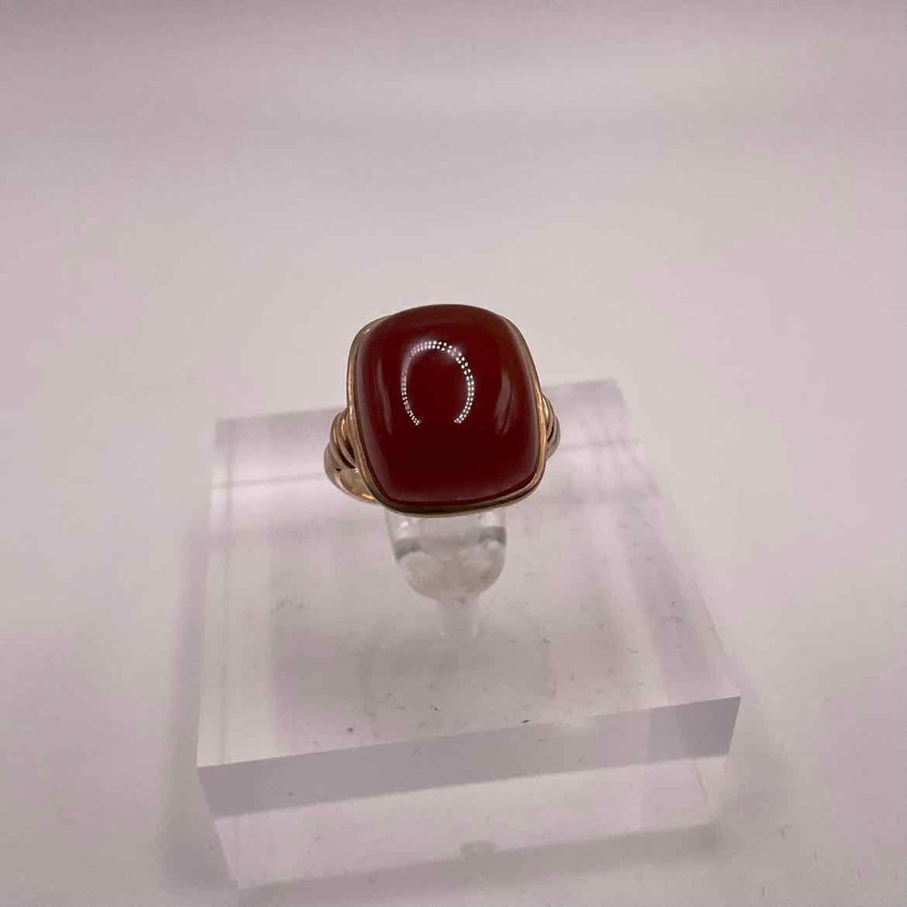 simplyposhconsign Ring 10K ROSE GOLD CARNELIAN RING Size 3.5