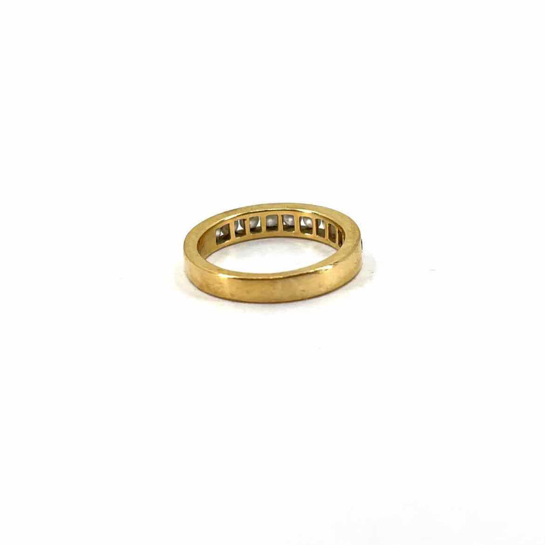 simplyposhconsign Ring 14K Yellow Gold Channel Set Diamond Band - Womens Size 7