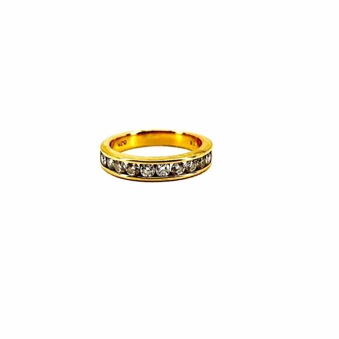 simplyposhconsign Ring 14K Yellow Gold Channel Set Diamond Band - Womens Size 7