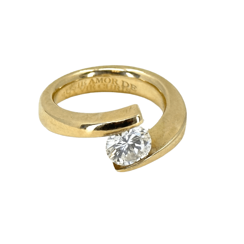 simplyposhconsign Ring 14K Yellow Gold Solitaire Wedding Ring - 1.02 CT  Womens Size 6