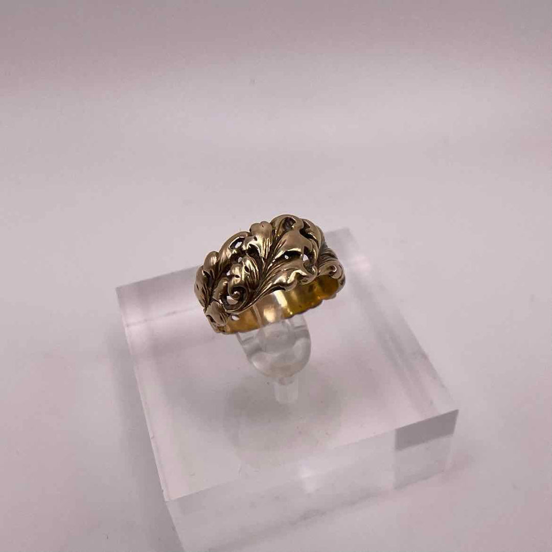 simplyposhconsign Ring 14KY YELLOW GOLD DETAILED BAND RING