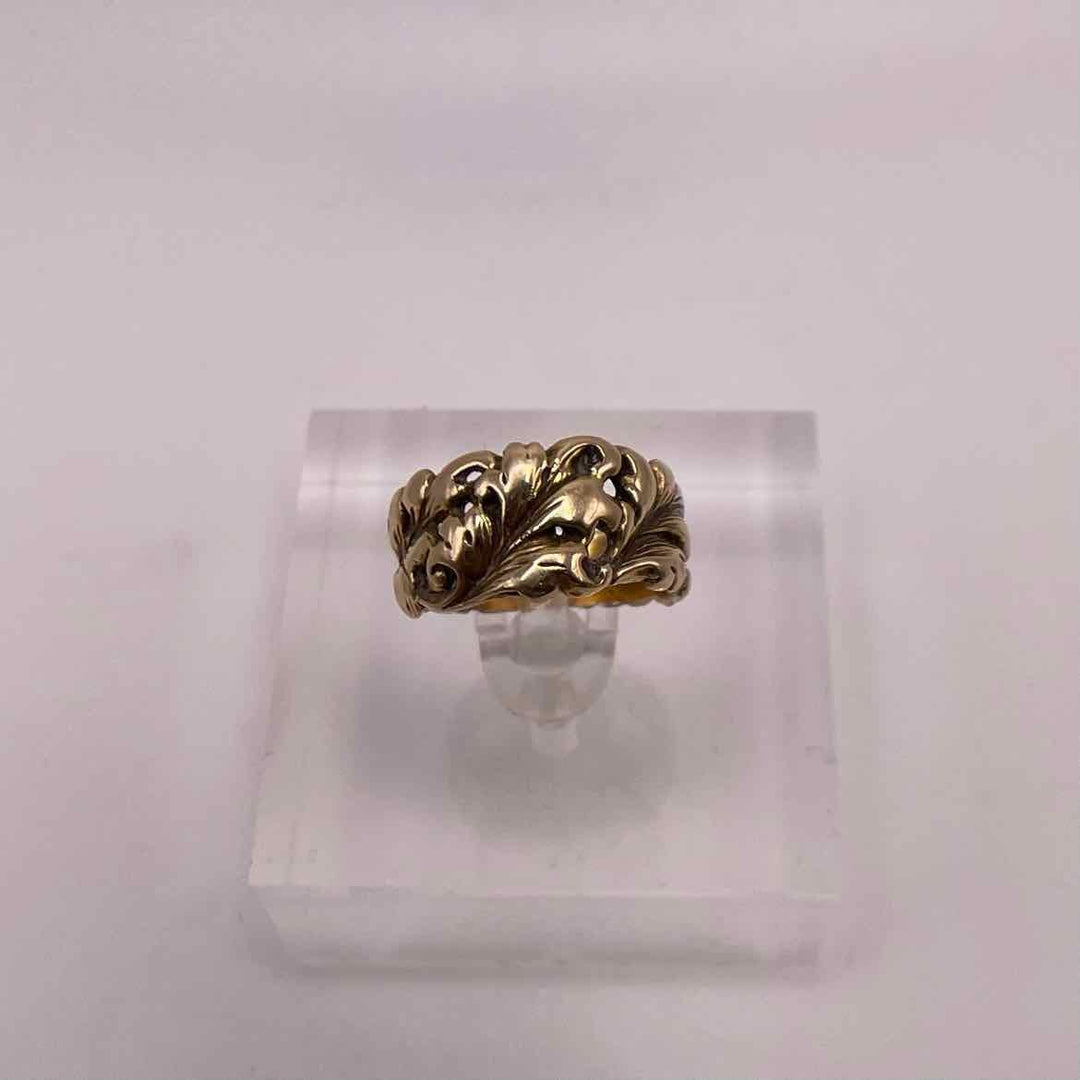 simplyposhconsign Ring 14KY YELLOW GOLD DETAILED BAND RING