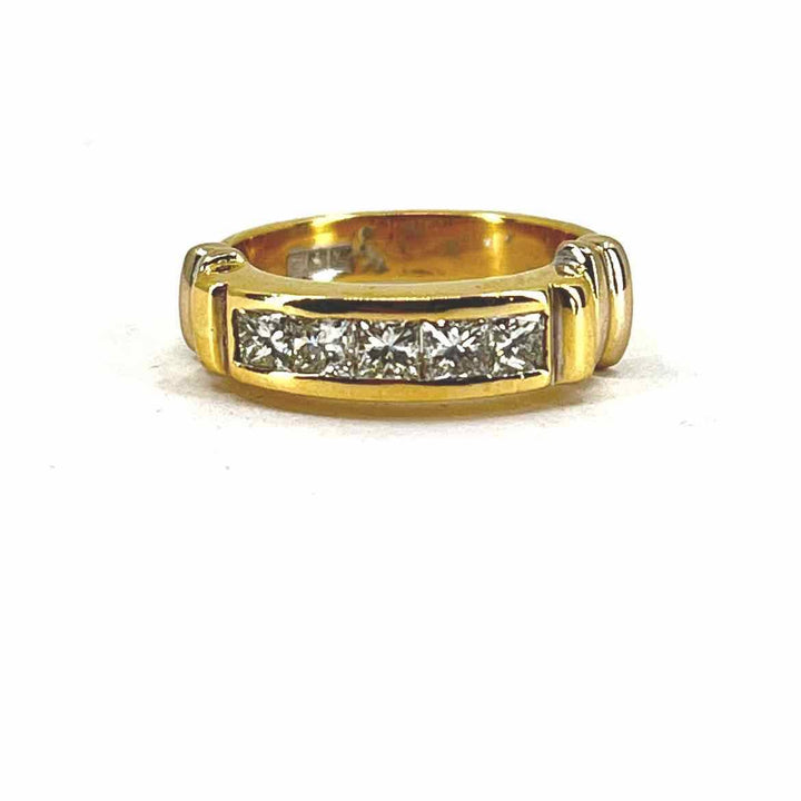 simplyposhconsign Ring 18K Gold Diamond Band Ring - 075 ct - Size 7 - Yellow  White - Elegant Luxurious and Timeless Design
