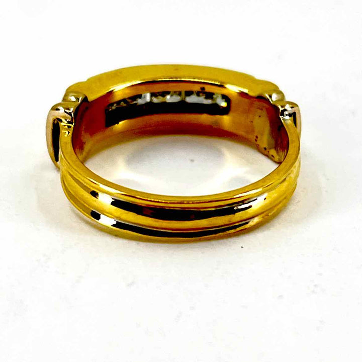 simplyposhconsign Ring 18K Gold Diamond Band Ring - 075 ct - Size 7 - Yellow  White - Elegant Luxurious and Timeless Design