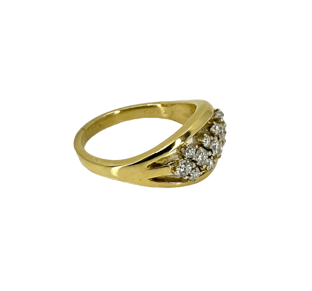 simplyposhconsign Ring 18K YELLOW GOLD 0.56ct  DIAMOND CLUSTER Women's RING Size 7.25
