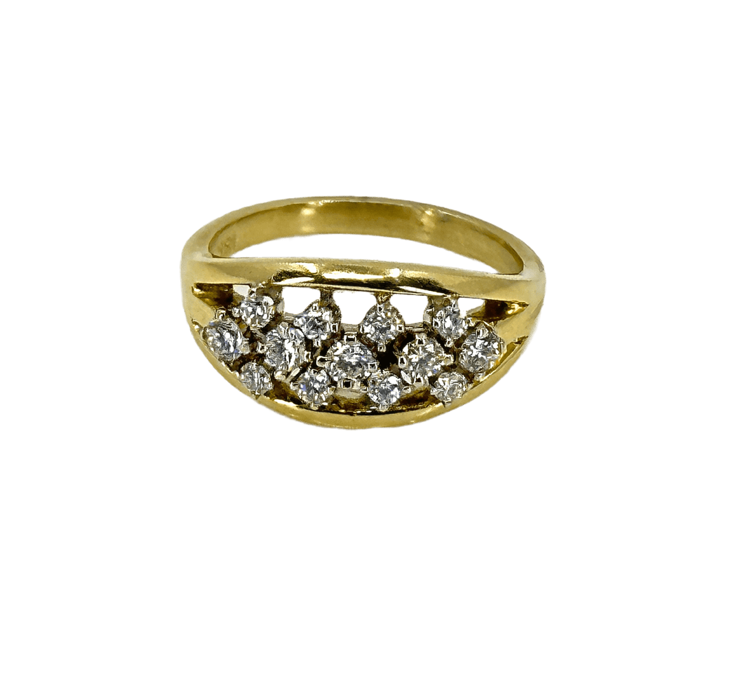 simplyposhconsign Ring 18K YELLOW GOLD 0.56ct  DIAMOND CLUSTER Women's RING Size 7.25