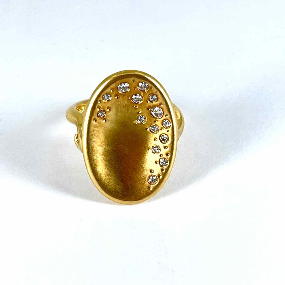 simplyposhconsign Ring 18K YELLOW GOLD & DIAMOND Women's Ring Size 7