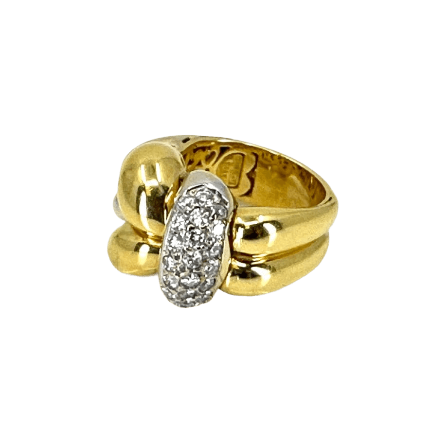 simplyposhconsign Ring 18K Yellow  White Gold Diamond Womens Ring - Size 8