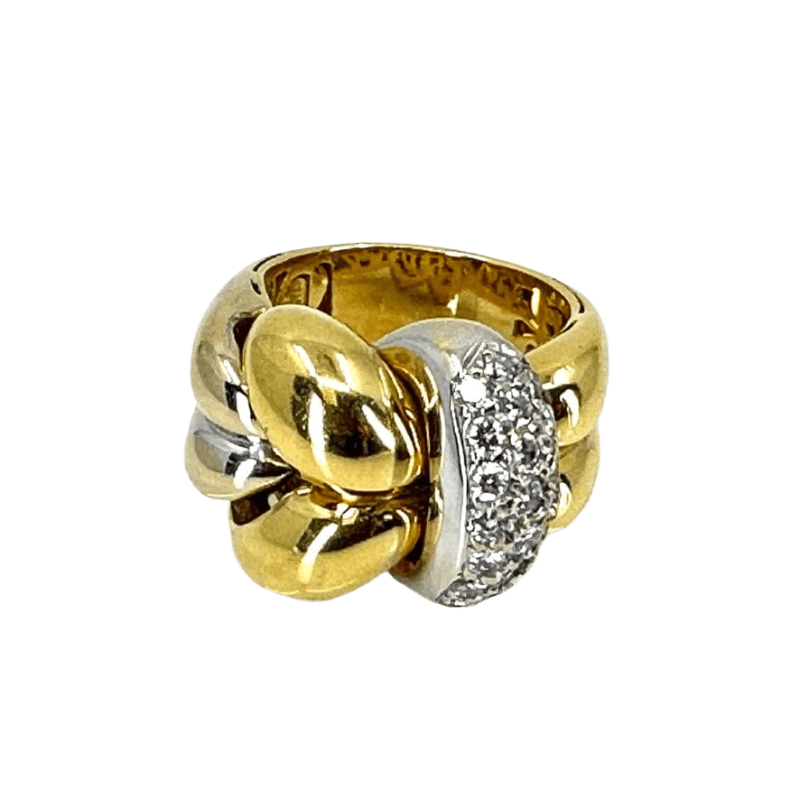 simplyposhconsign Ring 18K Yellow  White Gold Diamond Womens Ring - Size 8