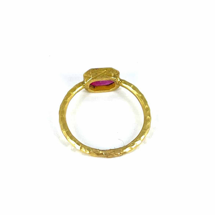 simplyposhconsign Ring 18KY YELLOW GOLD RUBY STACKING RING