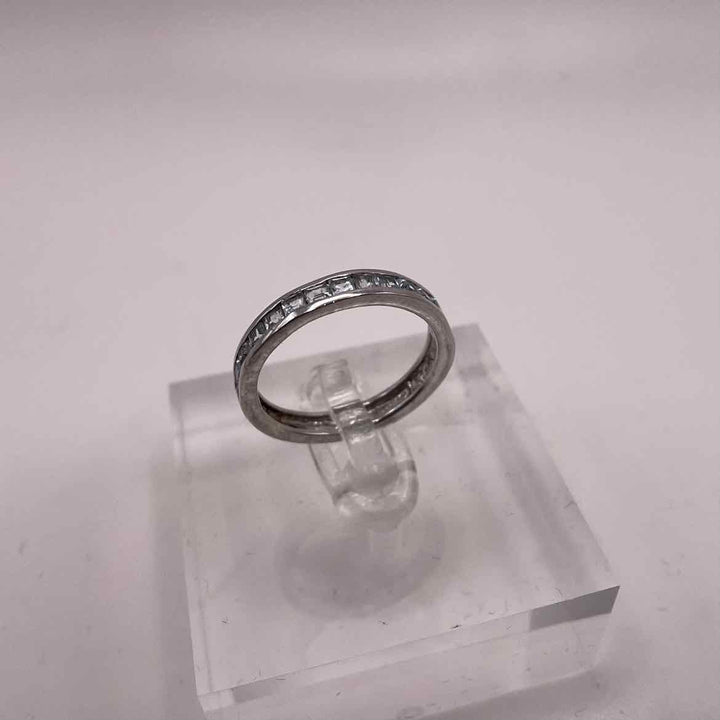 simplyposhconsign Ring STERLING SILVER MOISSONITE CHANNEL SET RING