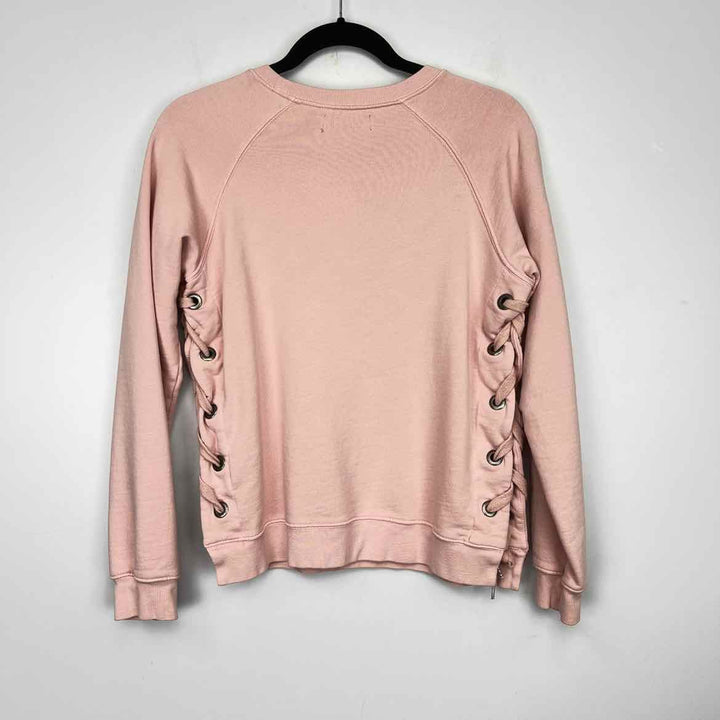 SINCERELY JULES Top Pink / M SINCERELY JULES Long Sleeve Lace-up Women's Tops Women Size M Pink Top