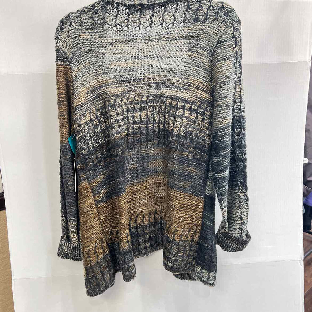 SISTERS Shrug BLUE & MULTICOLOR / M SISTERS Knit Fringe Women's Sweaters Women Size M BLUE & MULTICOLOR Shrug