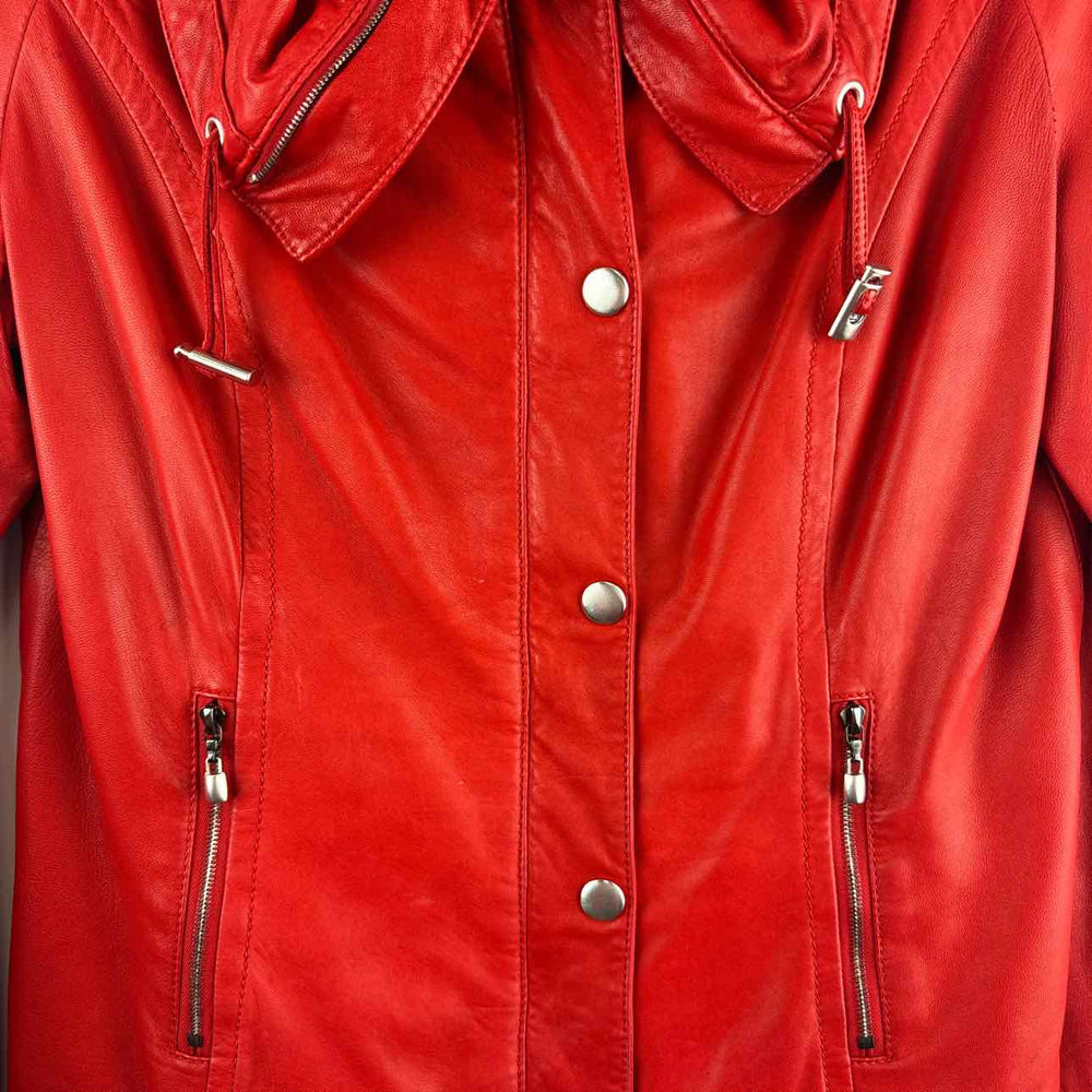 ST JOHN Jacket Red / 2 ST JOHN Leather Women's Jackets & Coats Women Size 2 Red Jacket