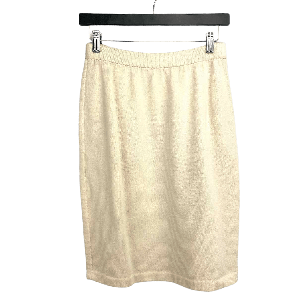 ST JOHN Skirt 4 / Cream St John Cream Knit Womens Skirt - Size 4  - Stylish and Comfortable
