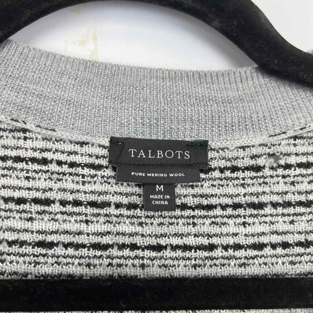 TALBOTS Cardigan grey & black / M TALBOTS Grid Pearl Buttons Women's Sweaters Women Size M grey & black Cardigan