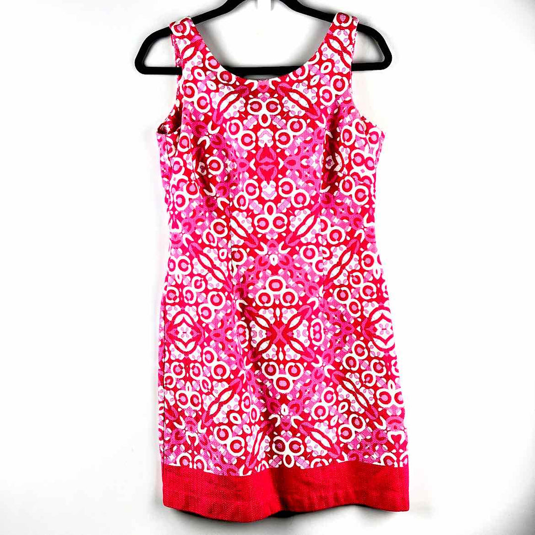 TAYLOR Dress Pink & White / 8 TAYLOR SLEEVES Geometric Women's Women Size 8 Pink & White Dress