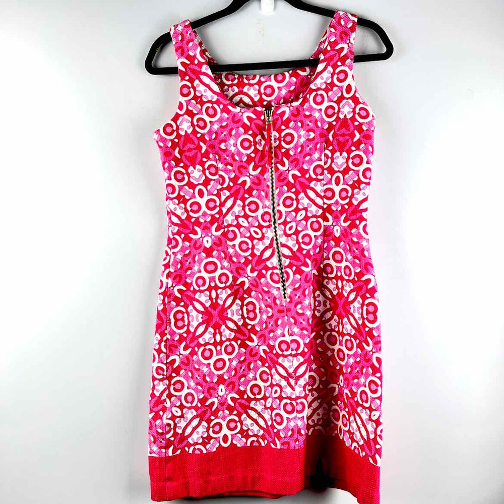 TAYLOR Dress Pink & White / 8 TAYLOR SLEEVES Geometric Women's Women Size 8 Pink & White Dress