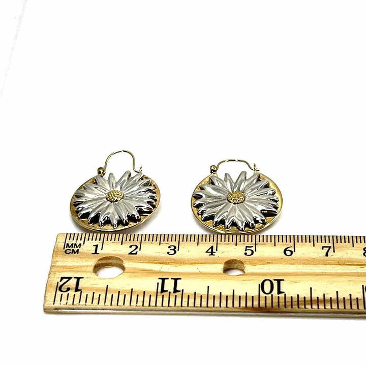 TIFFANY & CO. Earrings TIFFANY STERLING SILVER & 18KY SUNFLOWER EARRINGS