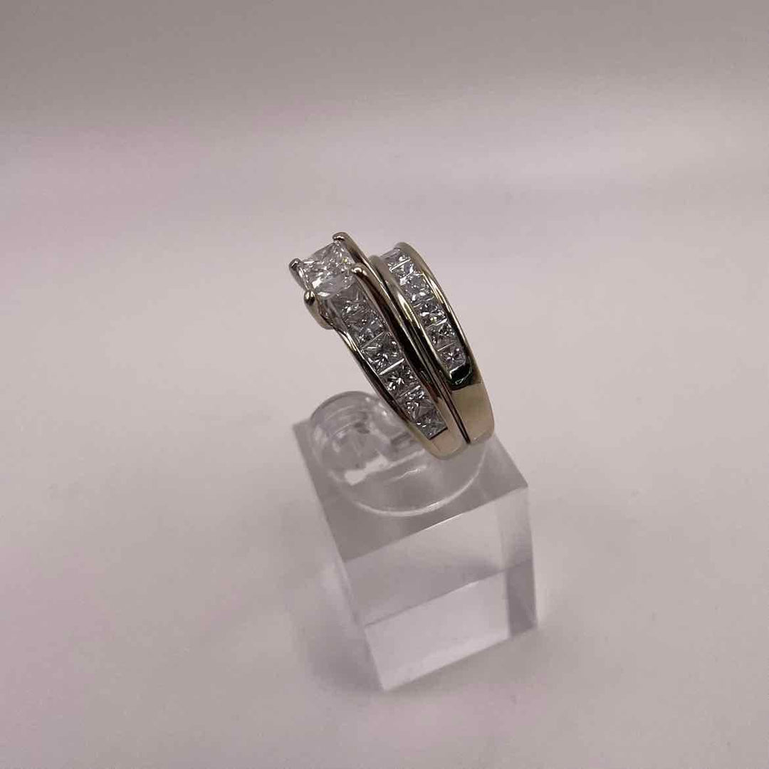 unbranded Ring 14K PRINCESS CUT Square DIAMOND WEDDING SET Womens Size 6