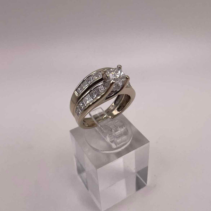 unbranded Ring 14K PRINCESS CUT Square DIAMOND WEDDING SET Womens Size 6