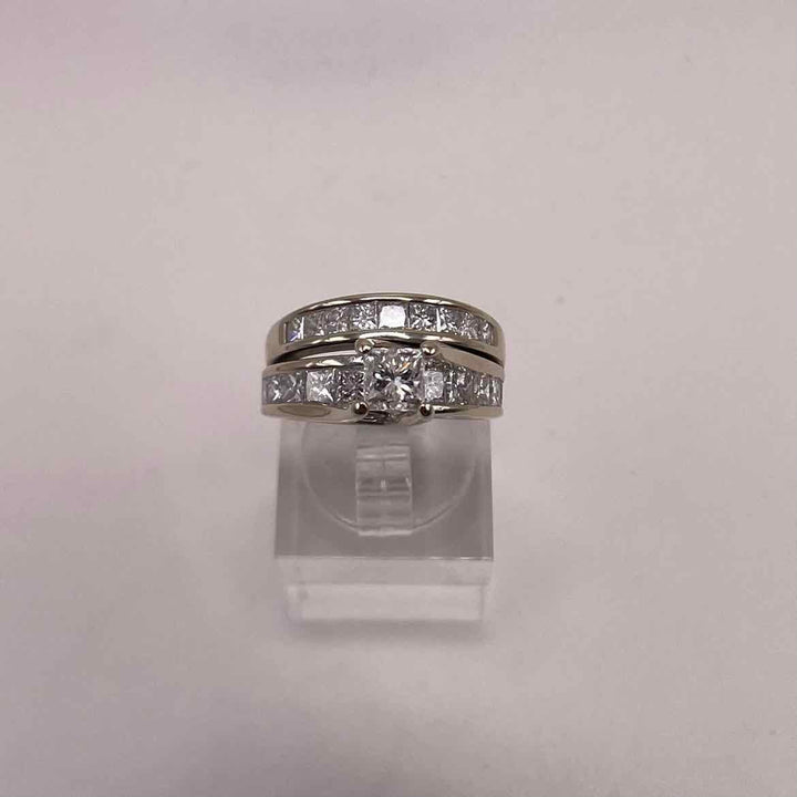 unbranded Ring 14K PRINCESS CUT Square DIAMOND WEDDING SET Womens Size 6