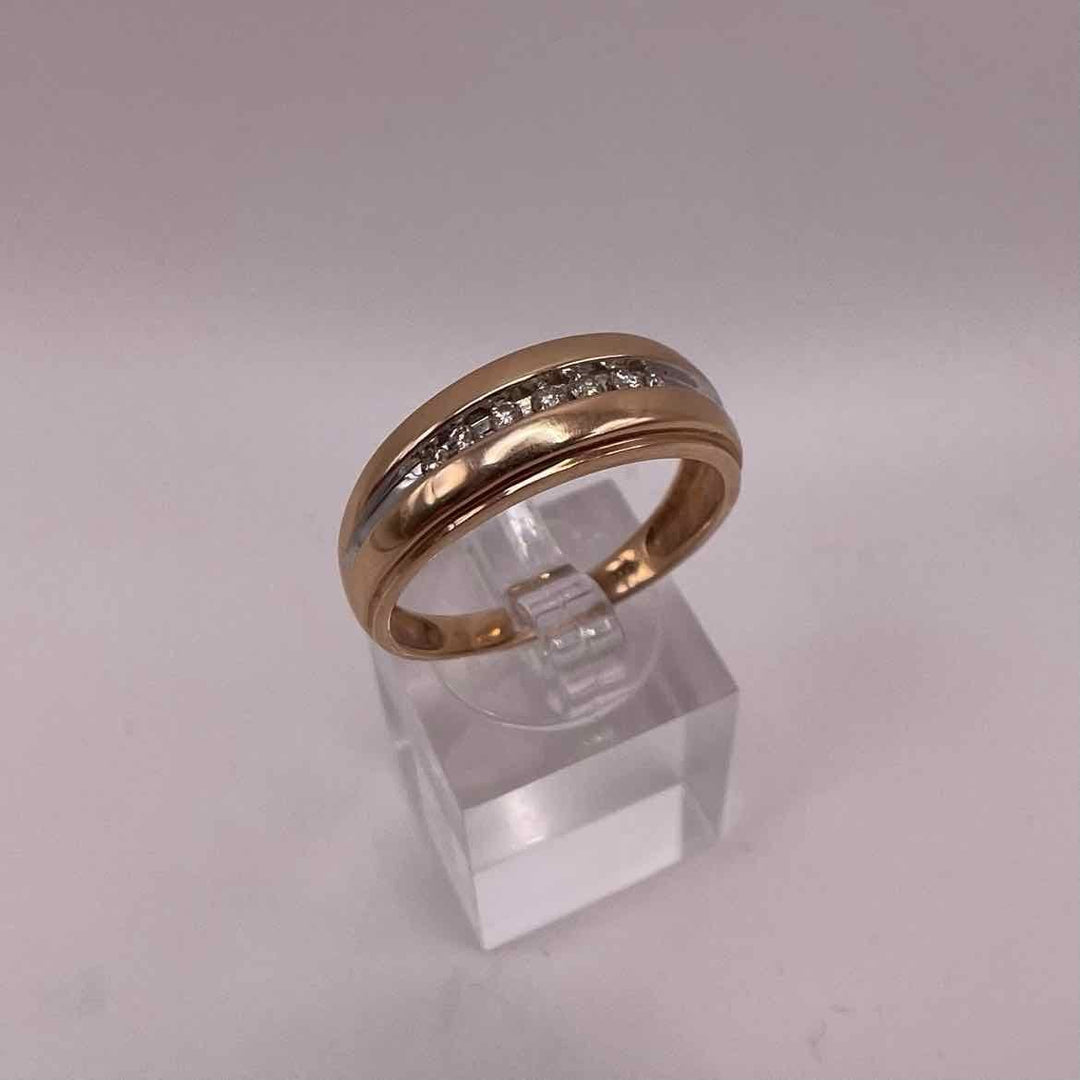 unbranded Ring 14K ROSE GOLD  DIAMOND BAND RING Men's Size 11.5