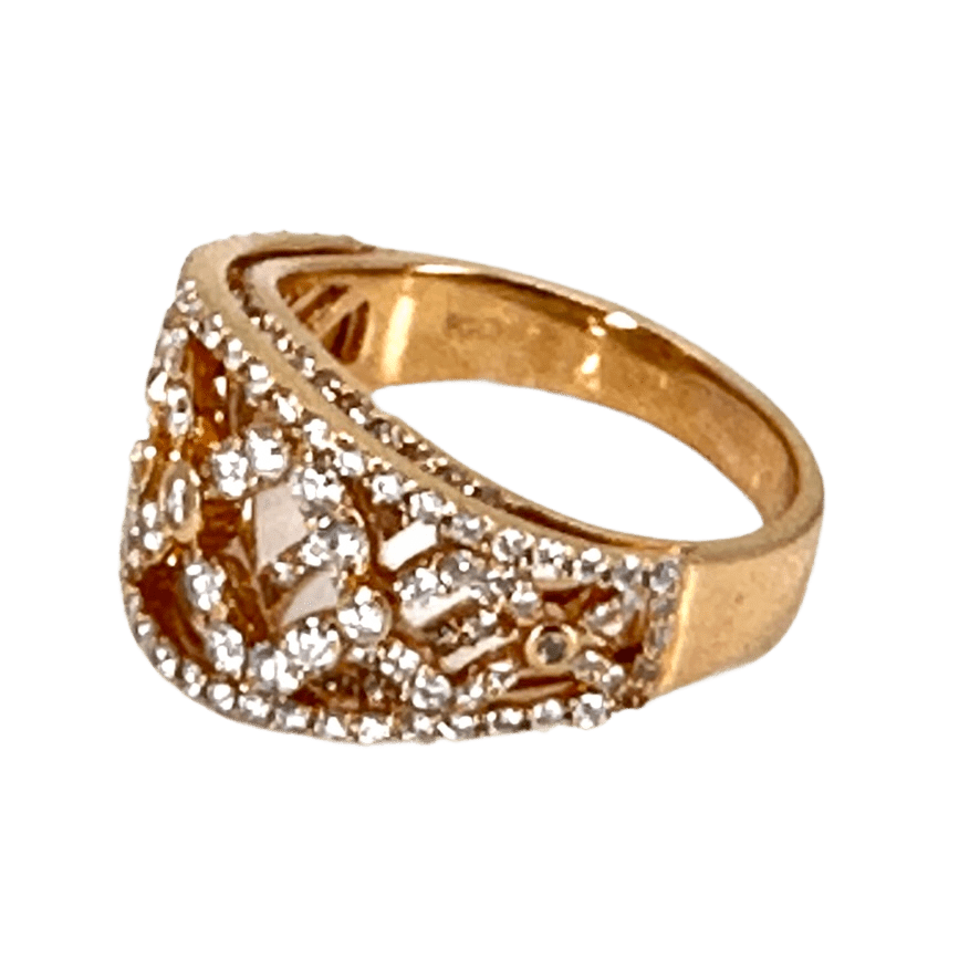 unbranded Ring 14K Rose Gold Diamond Ring Size 7 for Women - Elegant and Timeless