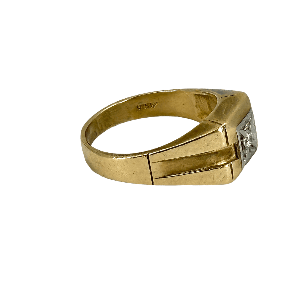 unbranded Ring 14K YELLOW GOLD DIAMOND MEN'S RING Size 11