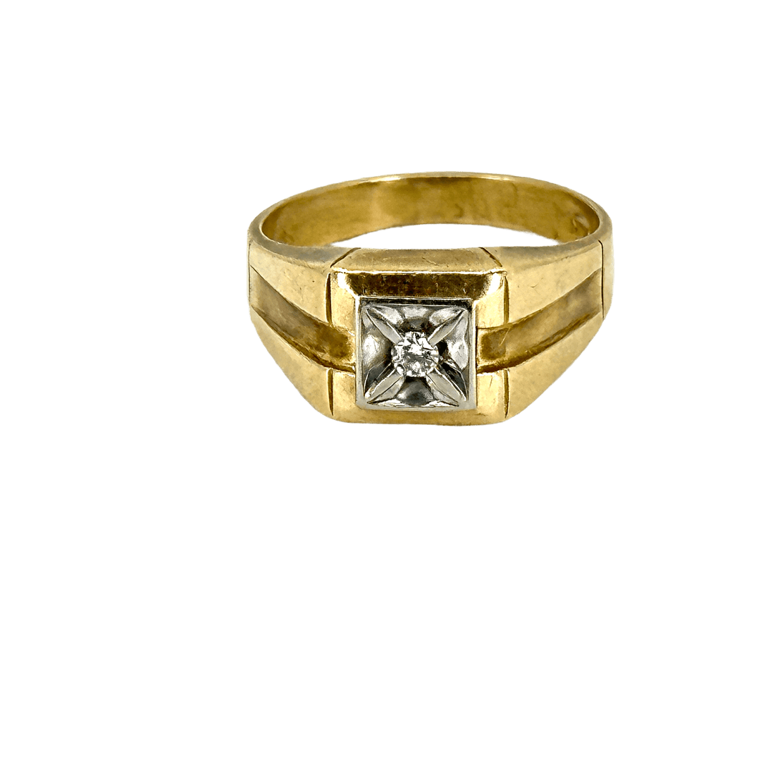 unbranded Ring 14K YELLOW GOLD DIAMOND MEN'S RING Size 11