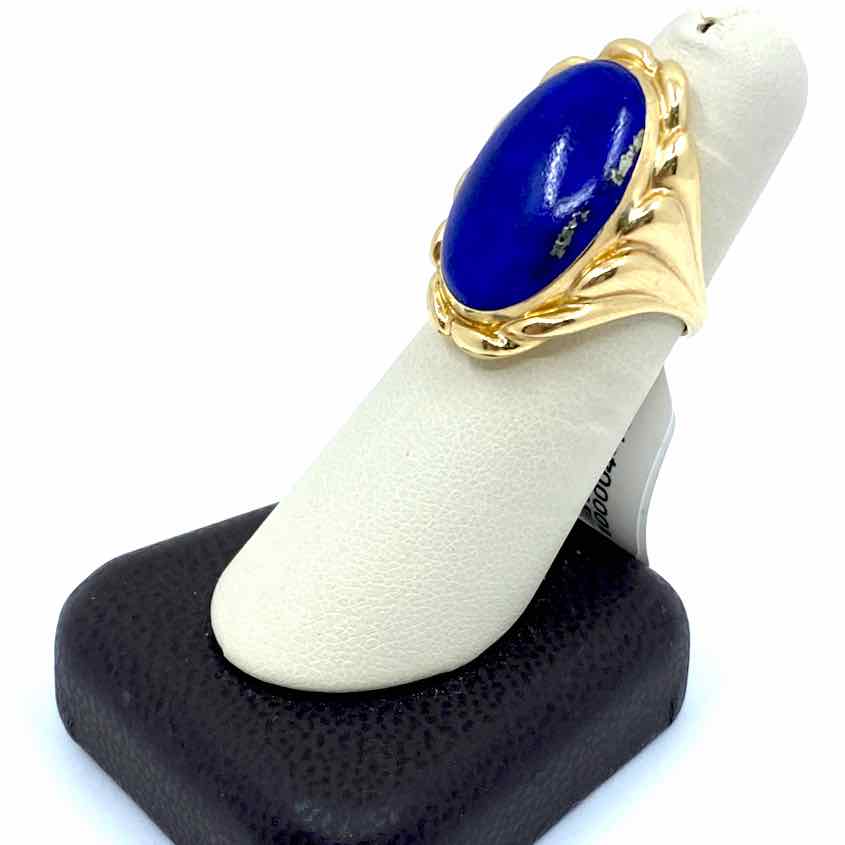 unbranded Ring 14K YELLOW GOLD LAPIS RING Womens Size 6.5