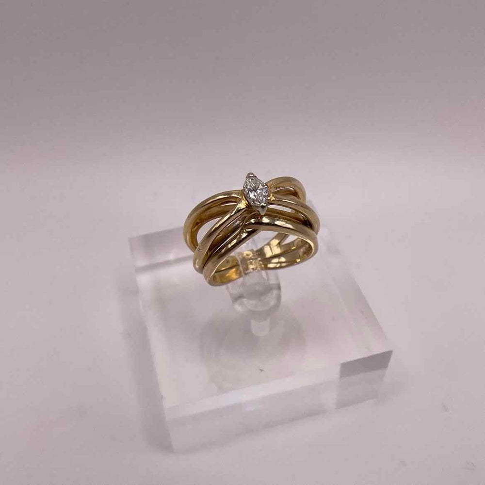 unbranded Ring 14K YELLOW GOLD MARQUISE .22ct  DIAMOND WEDDING SET Womens Size 6